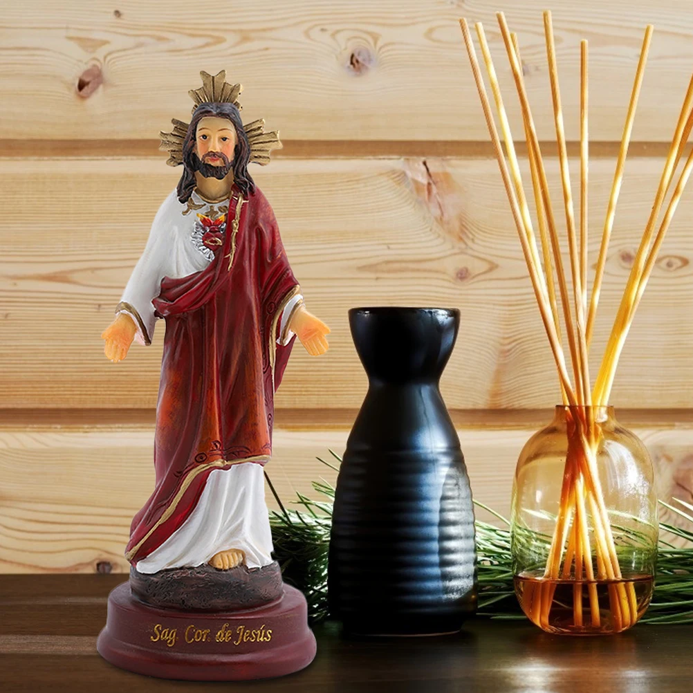 

Religious Jesus Statue in Resin Elegant Devotional Decor for Living Room Bedroom Church Altar Decorative Art Piece