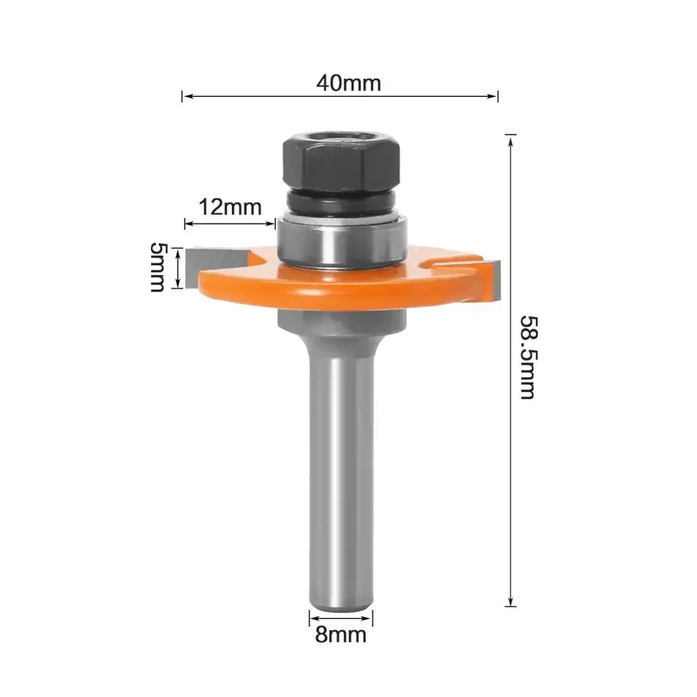 1PC 8MM Shank Milling Cutter Wood Carving T Type Biscuit Joint Slot Cutter Jointing Slotting Router Bit 5mm Height Cutter Wood