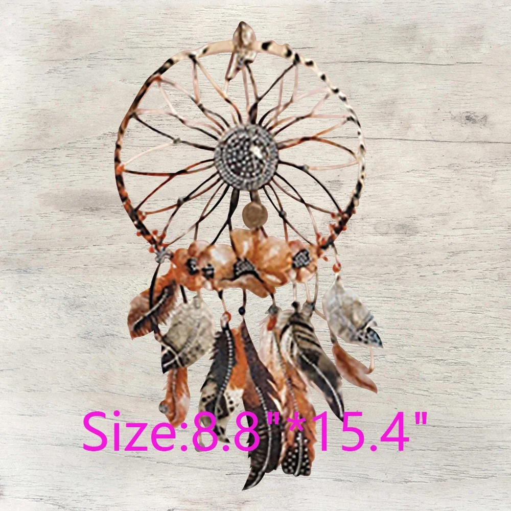 Feathers Dandelion Dream Catcher Philosophy Thermal stickers Lettering For Clothes Colorful Feather vest Print iron on decals