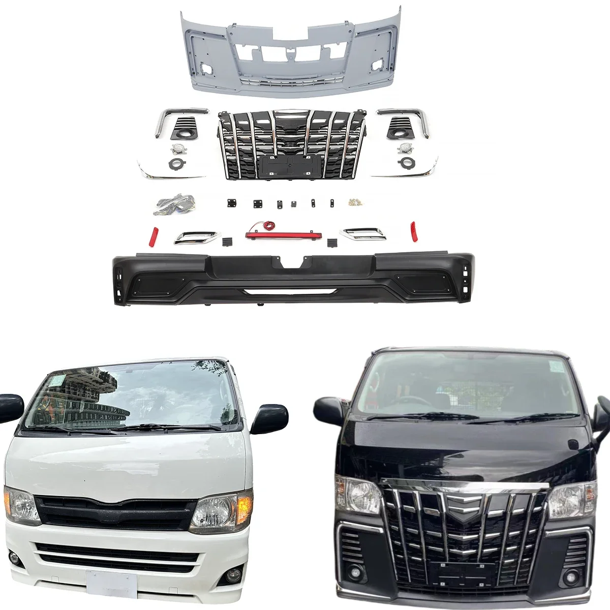 

Precision-Made FORToyotaHiace Narrow-Body Luxury ABS Bumper Grille BODYKIT
