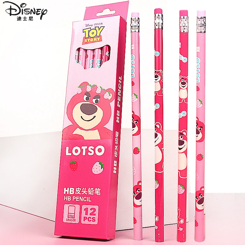 12Pcs Disney Pencil Spider-Man Stationery Captain America Pencil Set Elsa Lovely Lotso School Supplies  HB Pencil Holiday Gifts