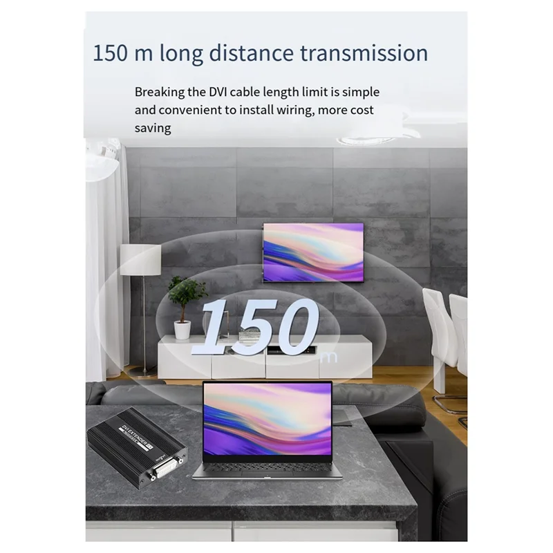 DVI1815 150M شبكة موسع RJ45 DVI موسع دعم POE إمدادات الطاقة الولايات المتحدة التوصيل 1Set