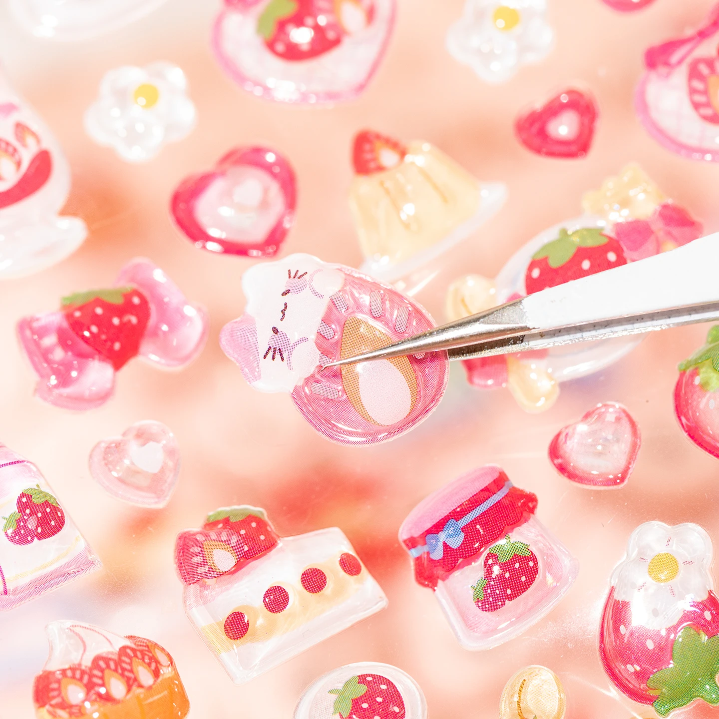 Mr. Paper Sweet Candy Party Stickers, 7 Styles 3D Embossed Decals for Notebook Phone Case Photo Album Dairy Guka Decoration