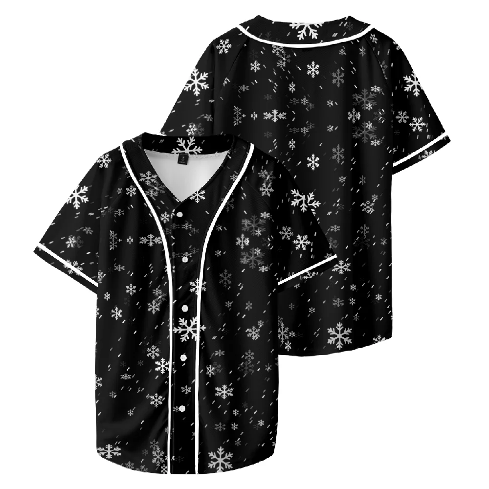 

Snow Pattern Baseball T-shirt 3D Prints Unisex Short Sleeve Tee Casual Streetwear Women Men Clothes