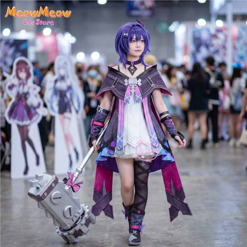 Disfraz de Halloween Prune Cosplay Genshin Impact Kawaii Loli, Vestido Morado + Pelucas, Estilo Lolita Dulce Y2K, Disfraz de Halloween