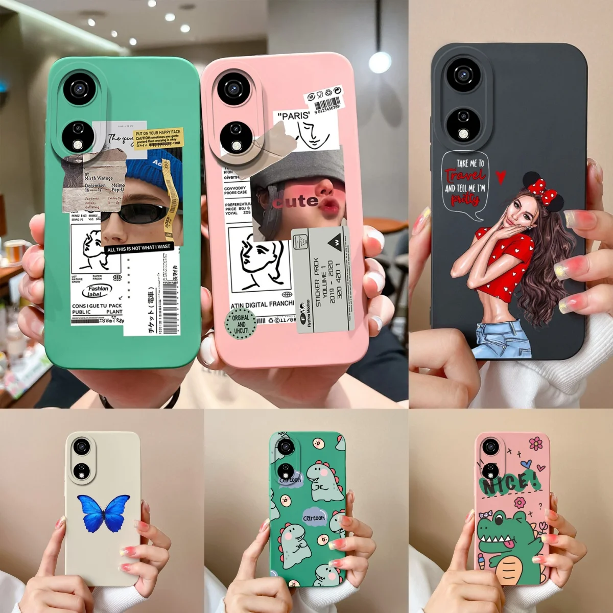 Cases For Itel P55 5G P55 Plus 4G Personal Girl Fashion Label Liquid Drop-Resistant Phone Cover For itel p55 5g P55plus 4g Funda