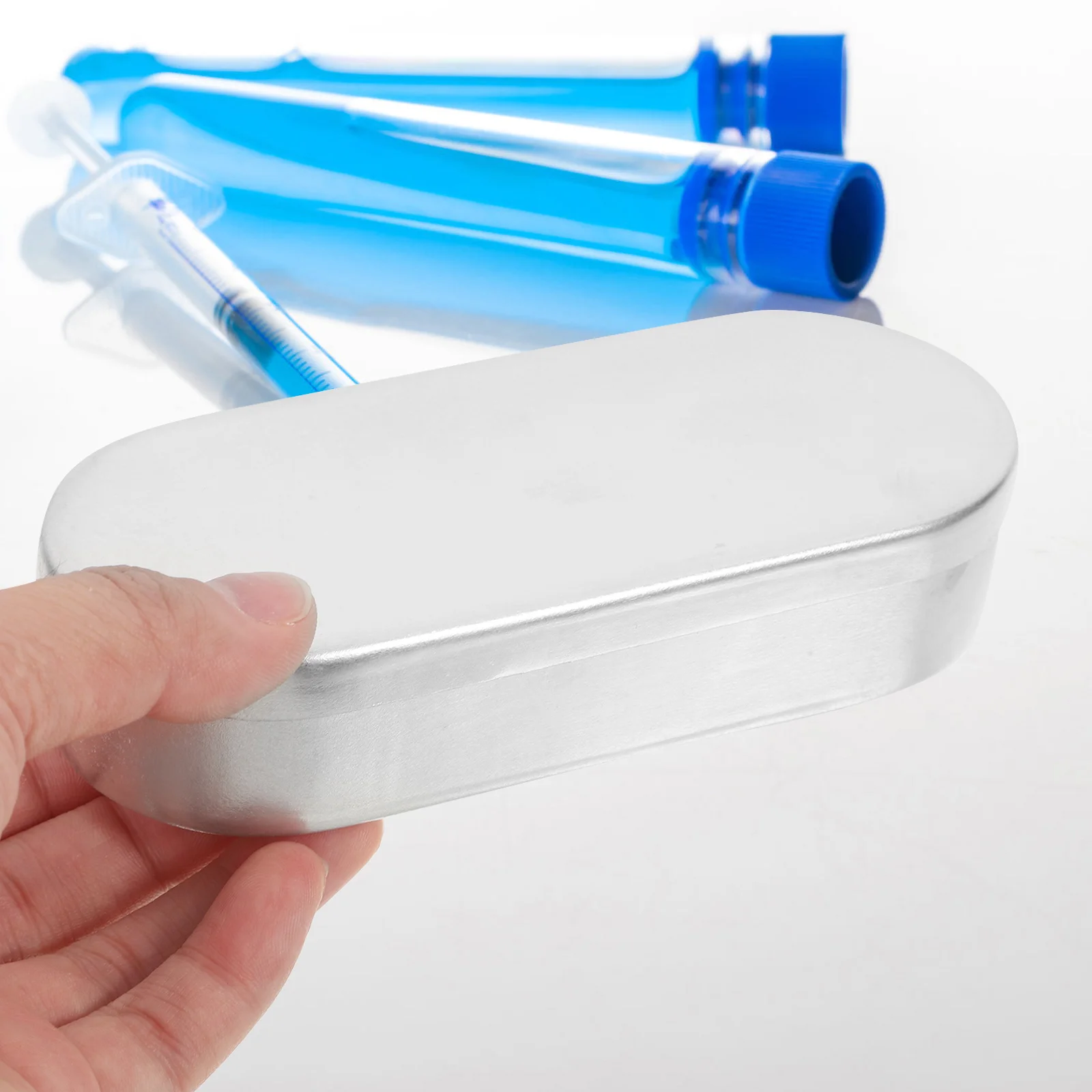 

Portable Thermometer Storage Box Aluminum Holder for Home Use Compact Medical Tool Organizer Easy to Clean Design