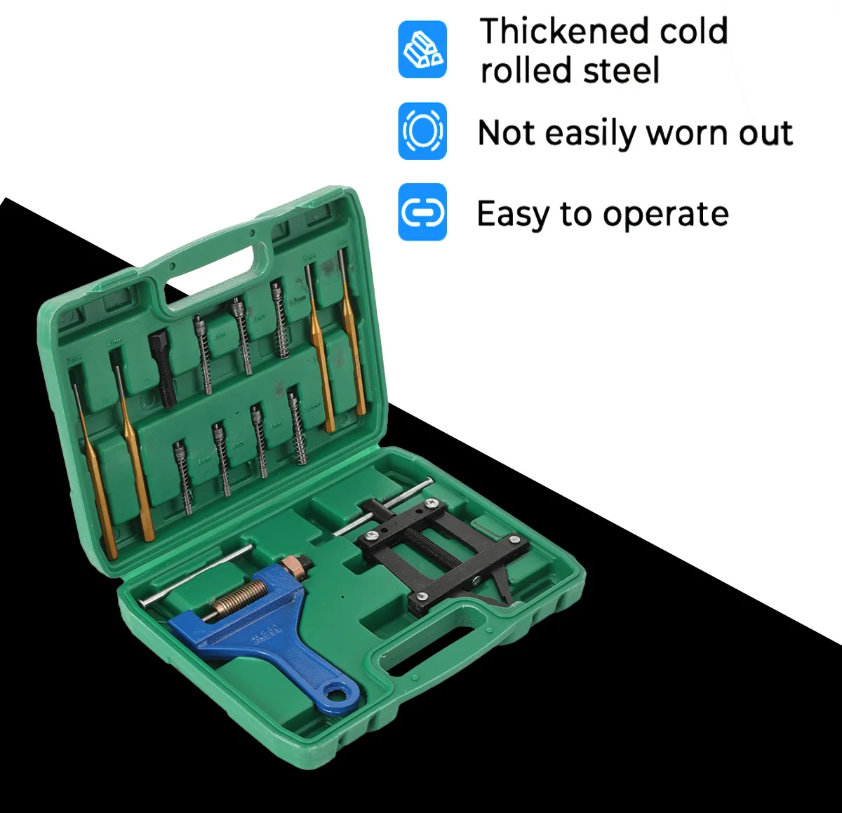 เครื่องตัดโซ่ไฮดรอลิกอุตสาหกรรมพร้อมตัวถอดโซ่ 4 หัว ตัวปรับความตึงโซ่ ชุดตัดโซ่ เครื่องมือพิเศษสำหรับการถอดโซ่