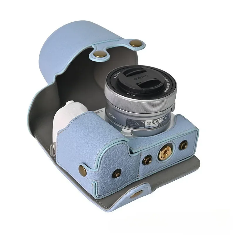 Kamera-Schutzhülle für Sony ZVE 10 II ZV-E10 Mark II zve 10 Cover Base Tasche Tasche Barrel Leder Schultergurt Hals Body Case