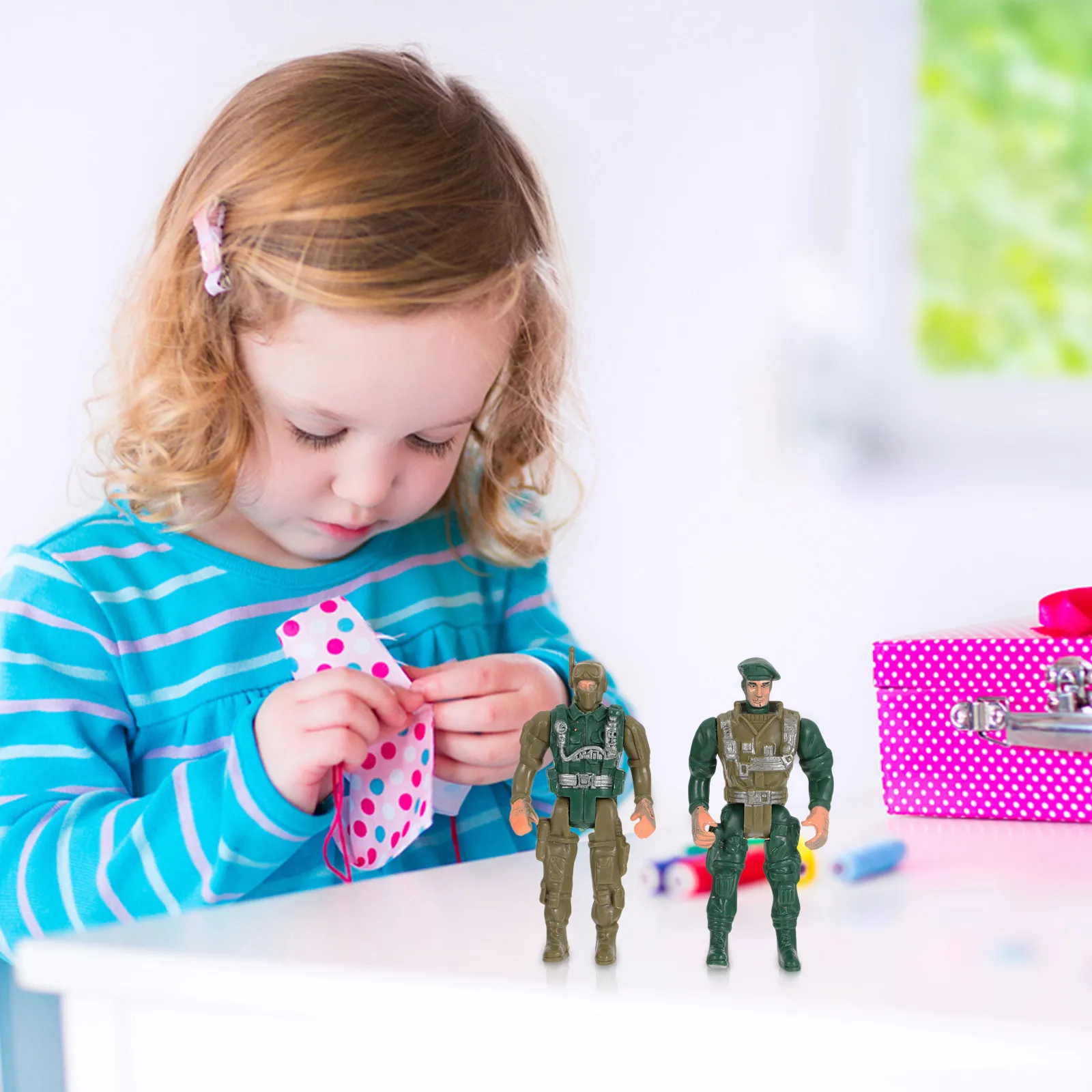 1Set Soldier Helicopter Kit Mini Plastic Kids Military Battle Playset Creative Educational Combat Playset Boys Gift view 5