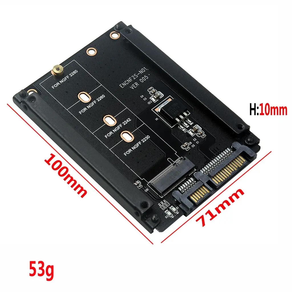 Metal Case B+M Key M.2 NGFF SSD To 2.5 SATA 6Gb Adapter Card With Enclosure Socket M.2 SATA Adapter(Not for NVMe M key)