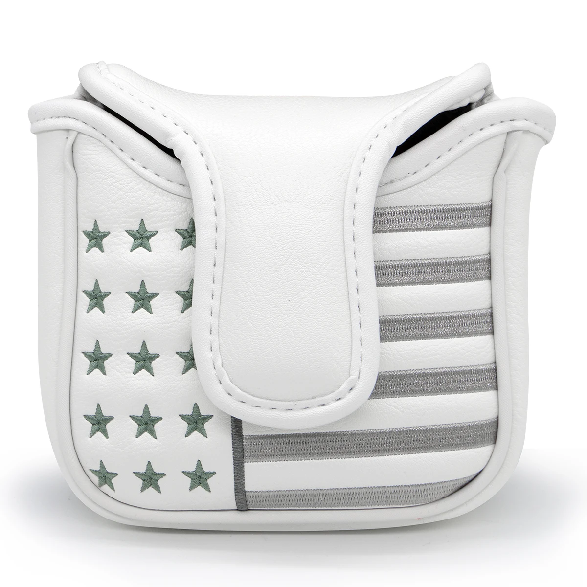 Golf Putter Cover Mallet Putter Head Cover with PU Leather Magnetic Closure and USA Star Design