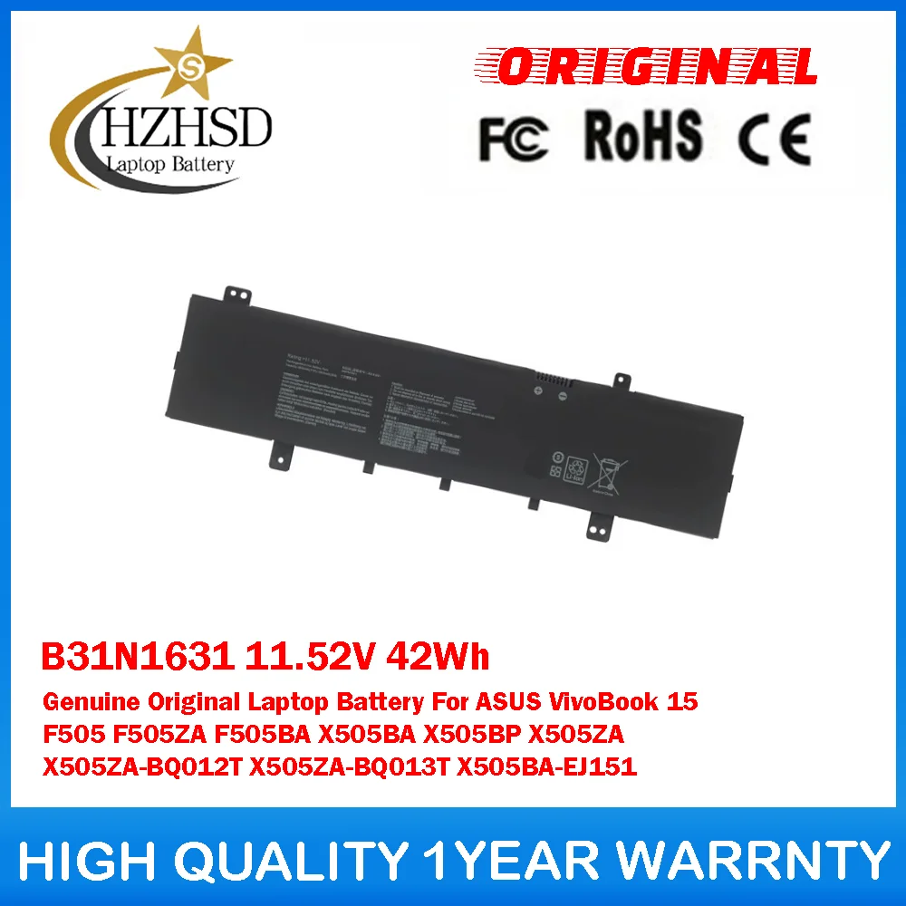 

B31N1631 11,52 В 42 Втч Оригинальный аккумулятор для ноутбука ASUS VivoBook 15 F505 F505ZA F505BA X505BA X505BP X505ZA X505ZA-BQ012T