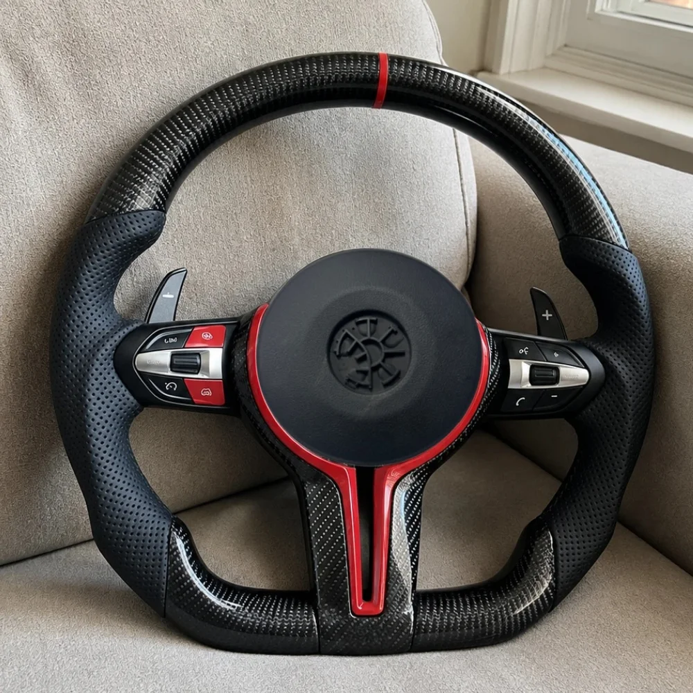 Custom Carbon Fiber Interior Car Steering Wheel For BMW E70 E71 E84 E90 E92 E93 E87 E82 F20 F30 F87 M3 M5 F10 F45 F15 F48