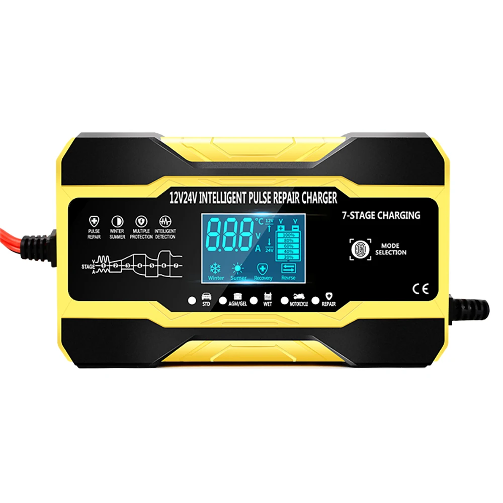 

Automatic Smart Car Battery Charger 12V/10A 24V/5A with LCD Display Pulse Repair Charger for Car, Boat, SUV AU