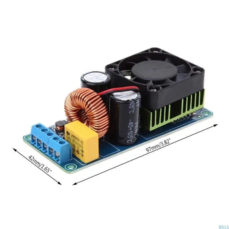 R91A IRS2092S 500W Mono Channel Class D HIFI Power Amp Board I2Q4 Digital Amplifier