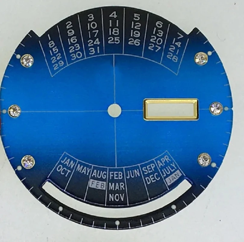 Accesorios de esfera O de reloj de 35,5mm para hombre, reemplazo de reloj para 46941, 46943, movimiento, calendario perpetuo, parte de la superficie