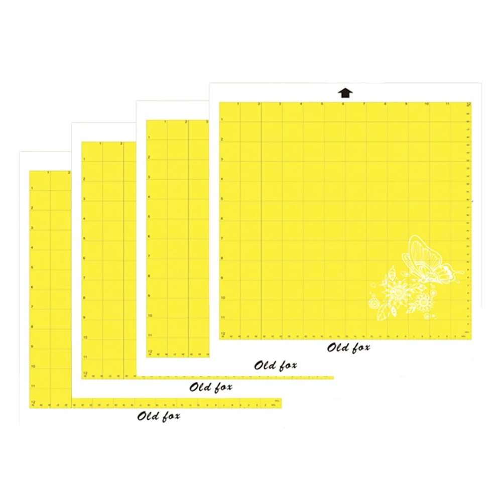 4pcs Cutting Mat Yellow Self-Healing Non-Slip Durable Craft Mat For Making Carving Embossed Geometry Scale Ruler Sewing Tools