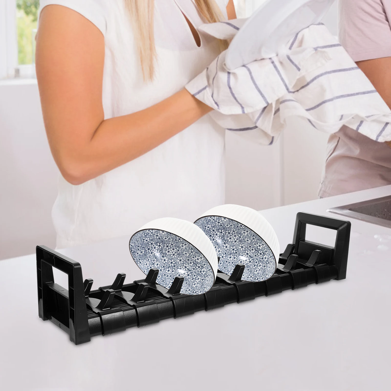 

Kitchen Dish Bowl Storage Stand Aluminium Alloy Large Plate Rack Kitchen Countertop Dish Organizer Tray Holder