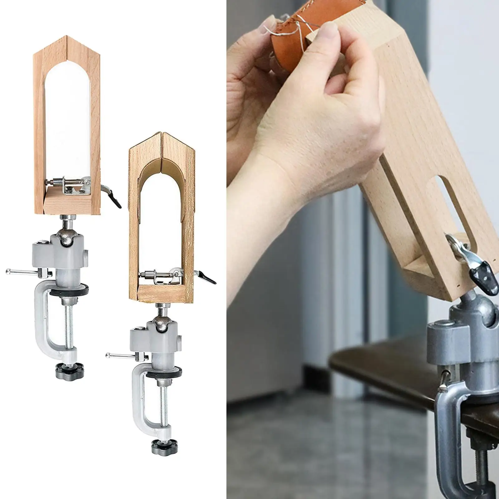 leather Stitching Holder 0-55mm Leather Retaining Clip Adjustment Leathercraft Clamp for Hand Stitching DIY Leather