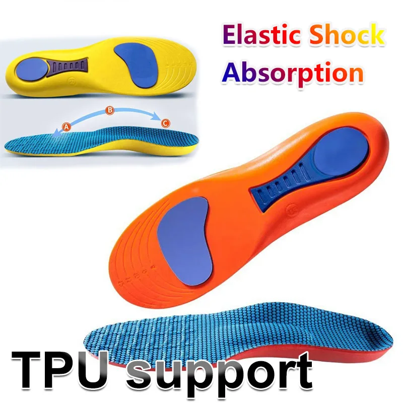 1 Pair Orthopedic Sport Insoles Elasticity Shock Deodorant Arch Support Breathable Cushion Running Insoles For Unisex
