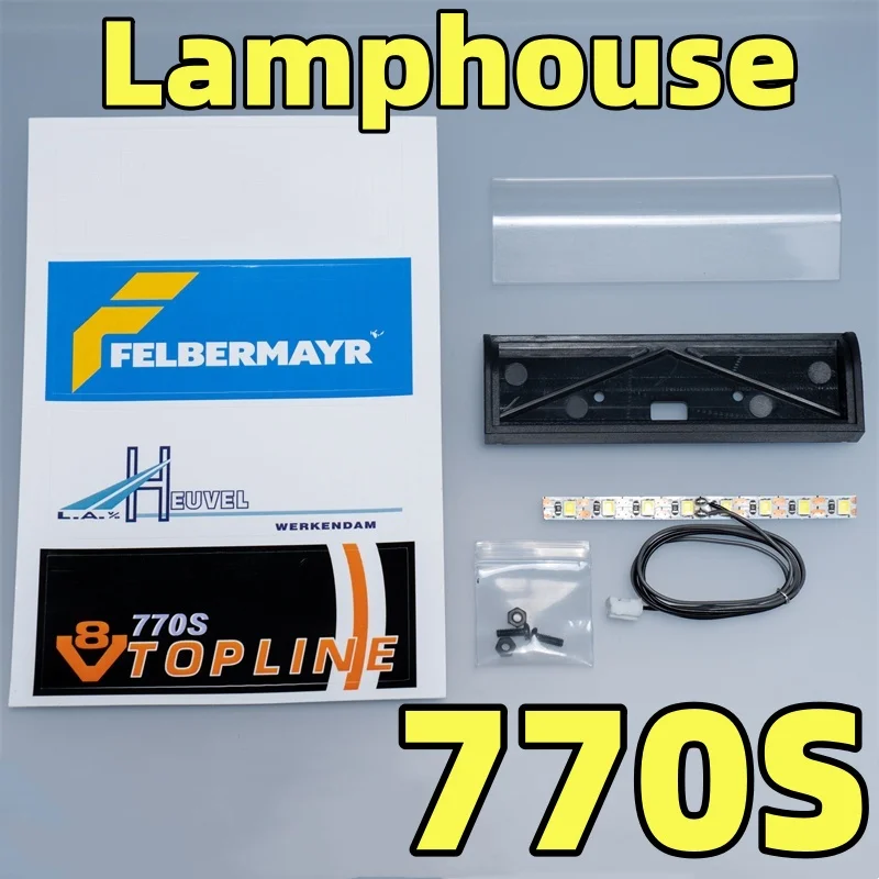 

770S рекламный световой короб, небольшой светодиодный светильник, обновленный трактор DX-005 для 1/14 SCANIA Tamiya, прицеп с дистанционным управлением, трактор, игрушечная часть