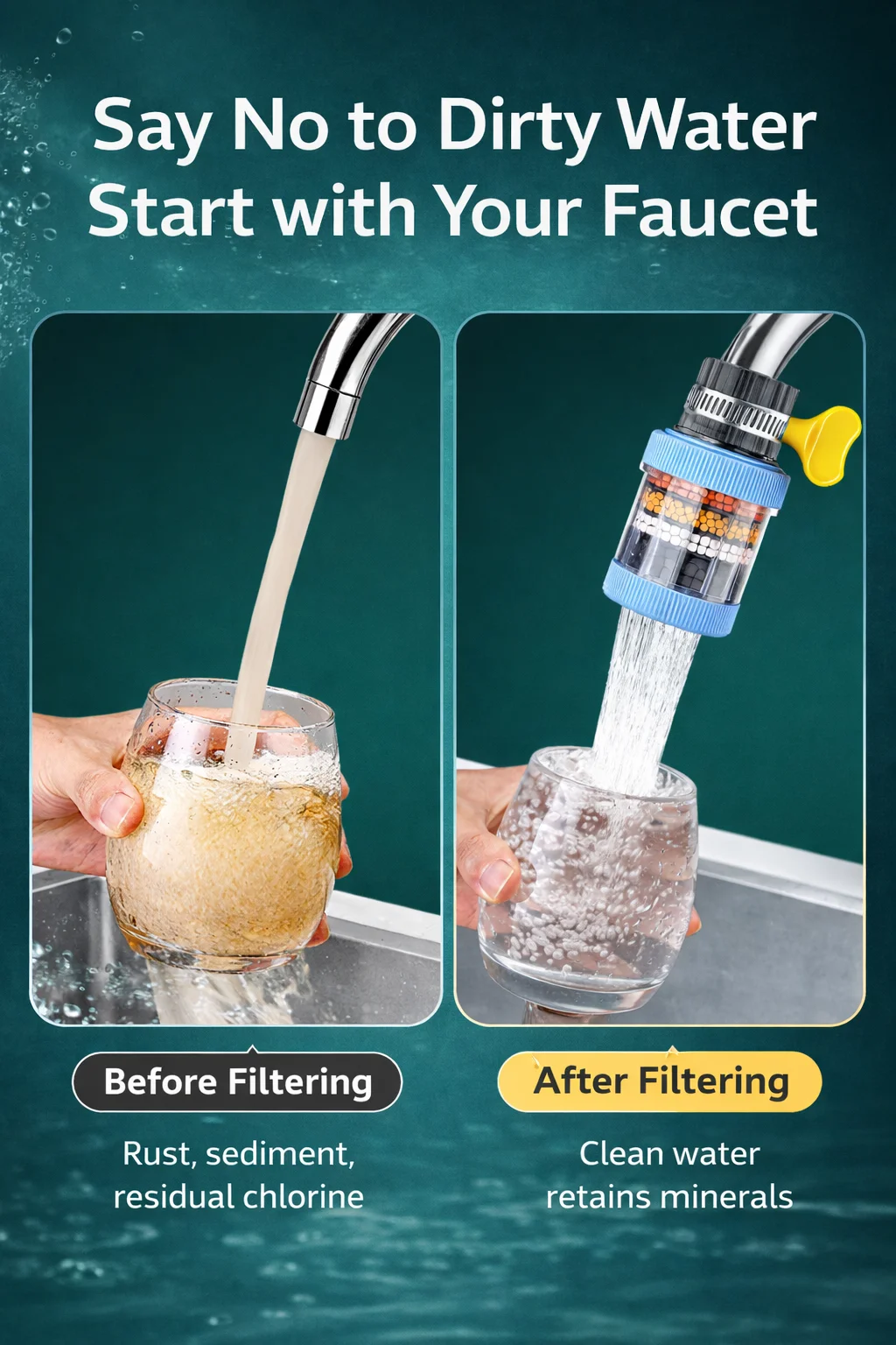 Flexible Faucet Extender with Filter, 360° Bendable Anti-Splash Tap Nozzle, Kitchen Sink Water Purifier Aerator Extension Tube image 4