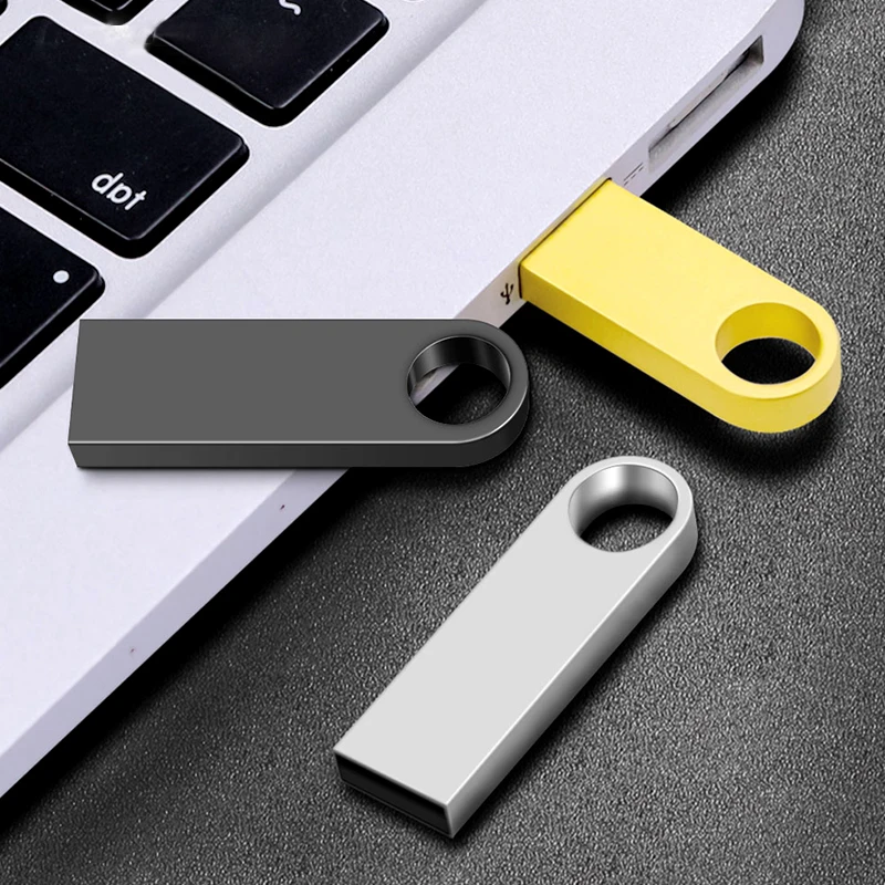 Metal USB Flash Drive 32GB 64GB 128GB Pen Drive High Speed 4G 8G 16G U Disk Pendrive USB device With Key Ring Gift