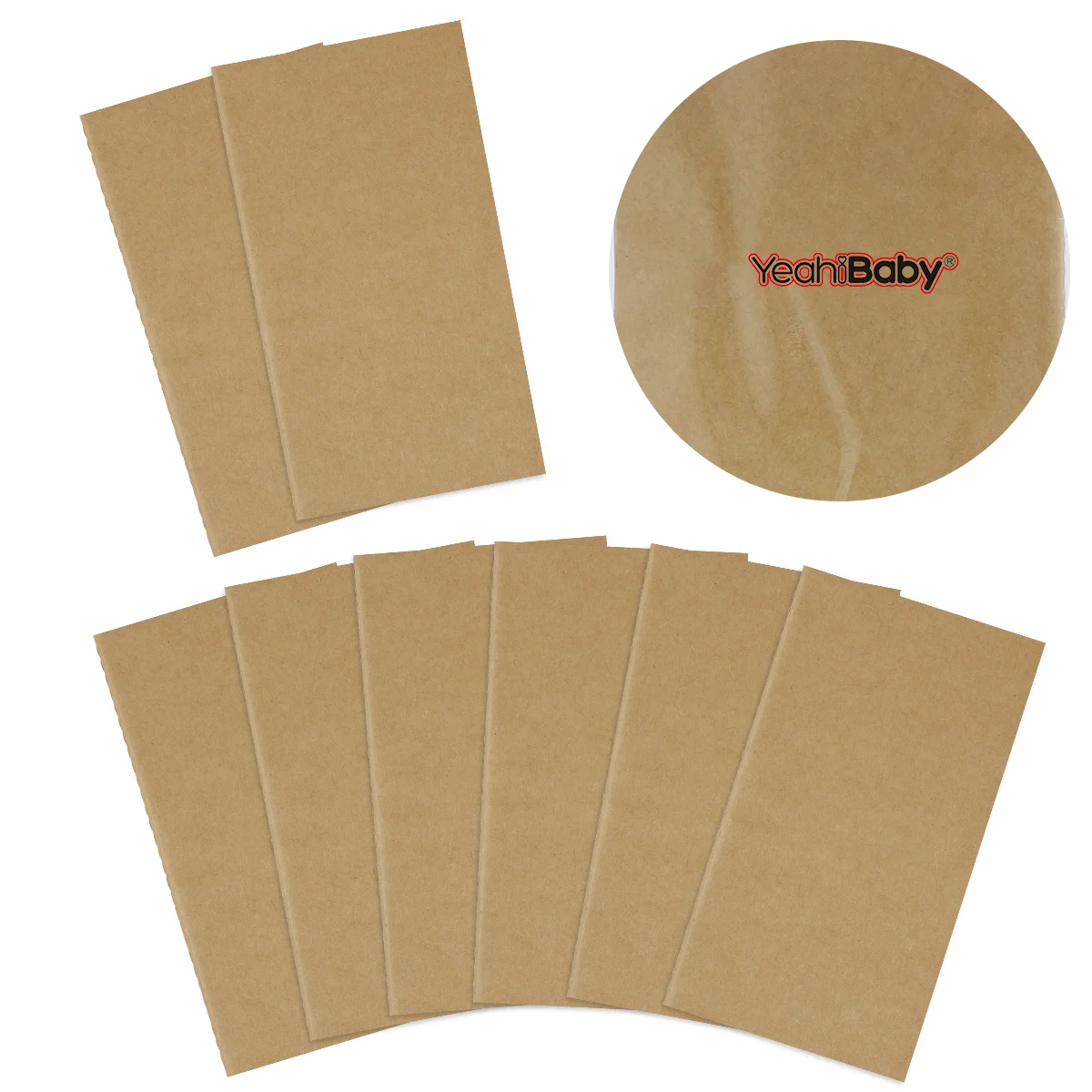 YeahiBaby-Cuaderno de papel Kraft de 12 piezas, diario de viaje en blanco para escribir y dibujar, Bloc de notas, Bloc de notas