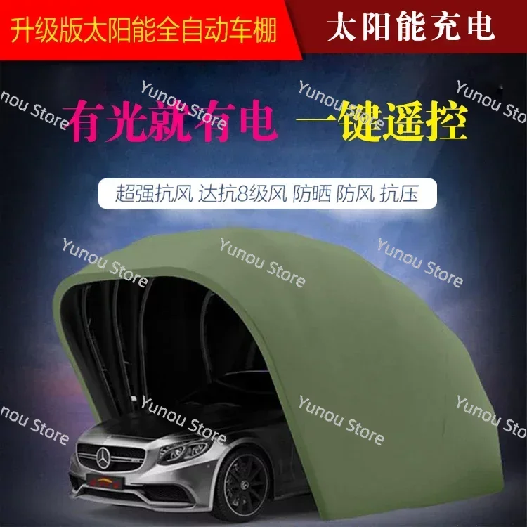 Semi-automatic Mobile Folding Motorcycle Shed Sunscreen, Windproof, Dustproof, Rainproof, Awning, Canopy