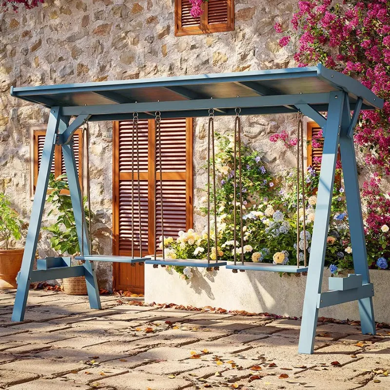 Outdoor swing small courtyard rocking chair outdoor preservative wood hanging chair furniture adult children Internet celebrity