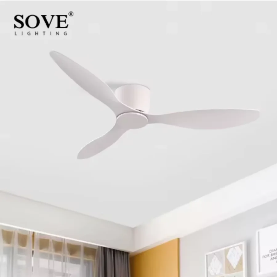 Kipas Angin Plafon SOVE New Low Floor Modern BLDC dengan Remote Control untuk Penggunaan Rumah Tangga, Kipas Ventilasi, Motor Kipas Listrik, Kipas Dekoratif