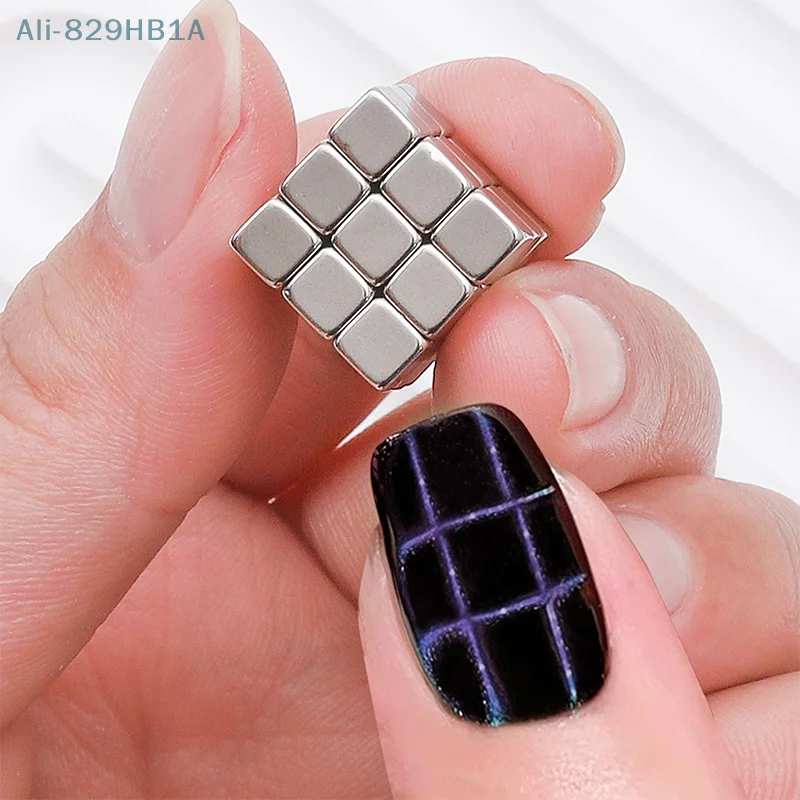 27Pcs 5MM Mini Nail Magnet Cube Cat Magnet For Nail Gel Polish Square Multi-Function Magnet Chessboard Grid Star Light Manicure