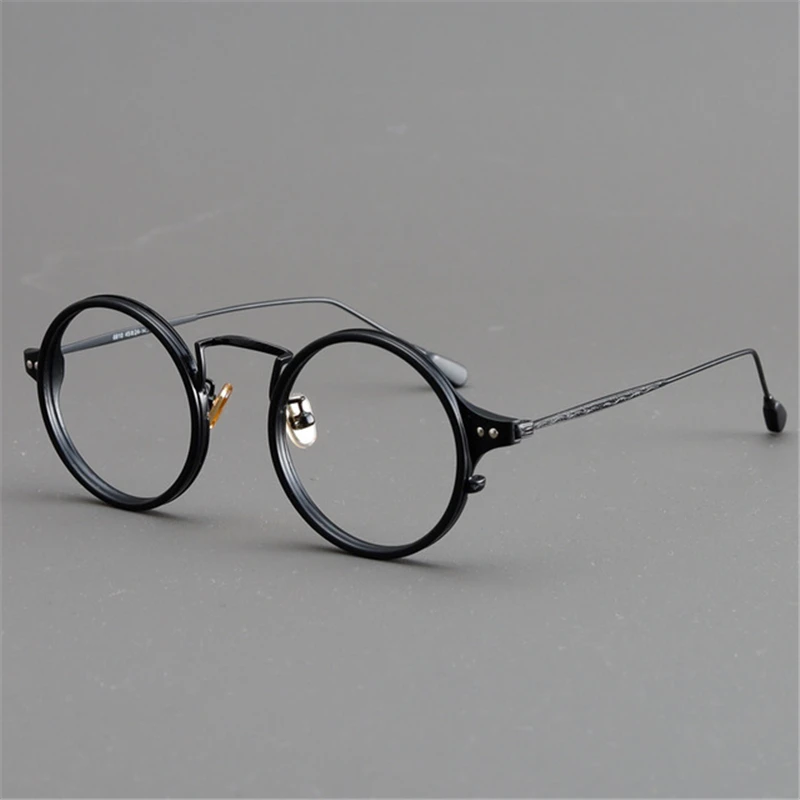 Cubojue Vintage Round Myopia Glasses Male Women Eyeglasses Frame Men Anti Blue Light 0 -150 200 250 Nerd Small Black Tortoise