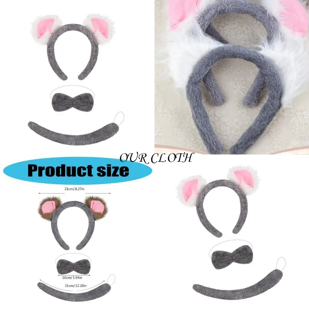 Koala Costume Gants queue du bandeau d'oreilles koala pour décoration fête cosplay d'Halloween Y1ac