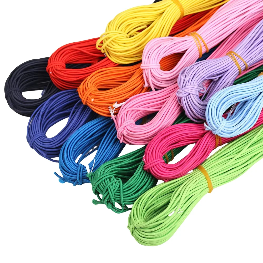 2mm Elastic Band Colorful Round Hair High-Quantity Headbands Elastic Rope Rubber Band Elastic Line DIY Sewing Accessory 5yards