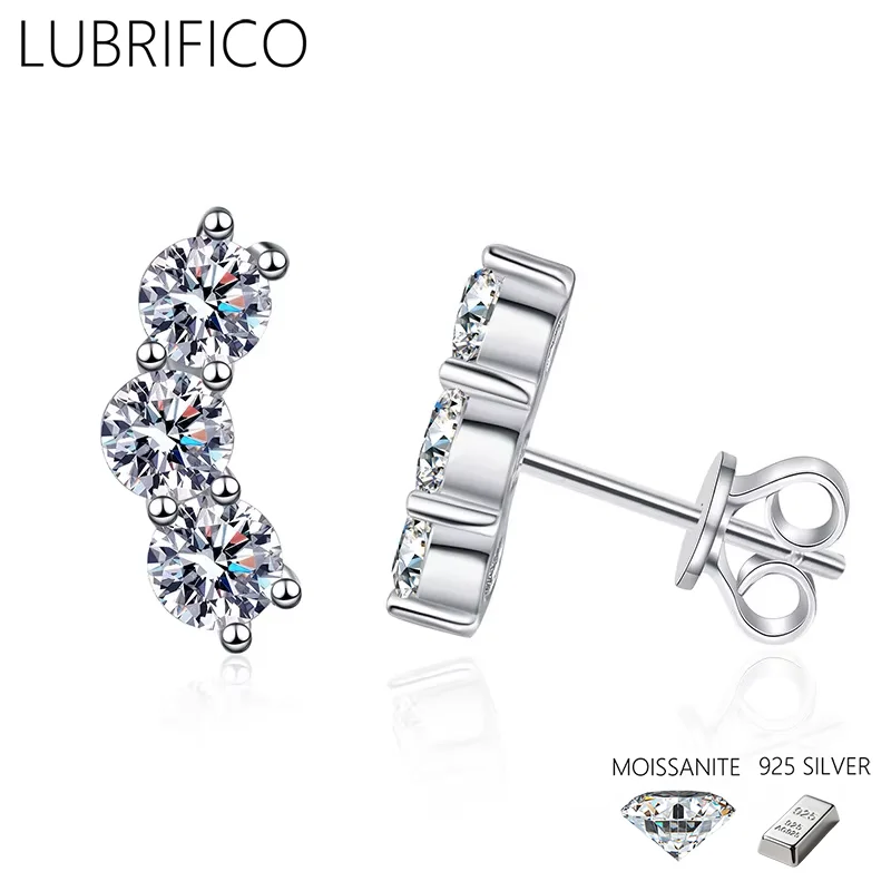 

Серьги-гвоздики в форме дуги с муассанитом 1,2 карата, стерлинговое серебро 925 пробы, серьги с бриллиантами в лаборатории для женщин, ювелирные украшения на свадьбу