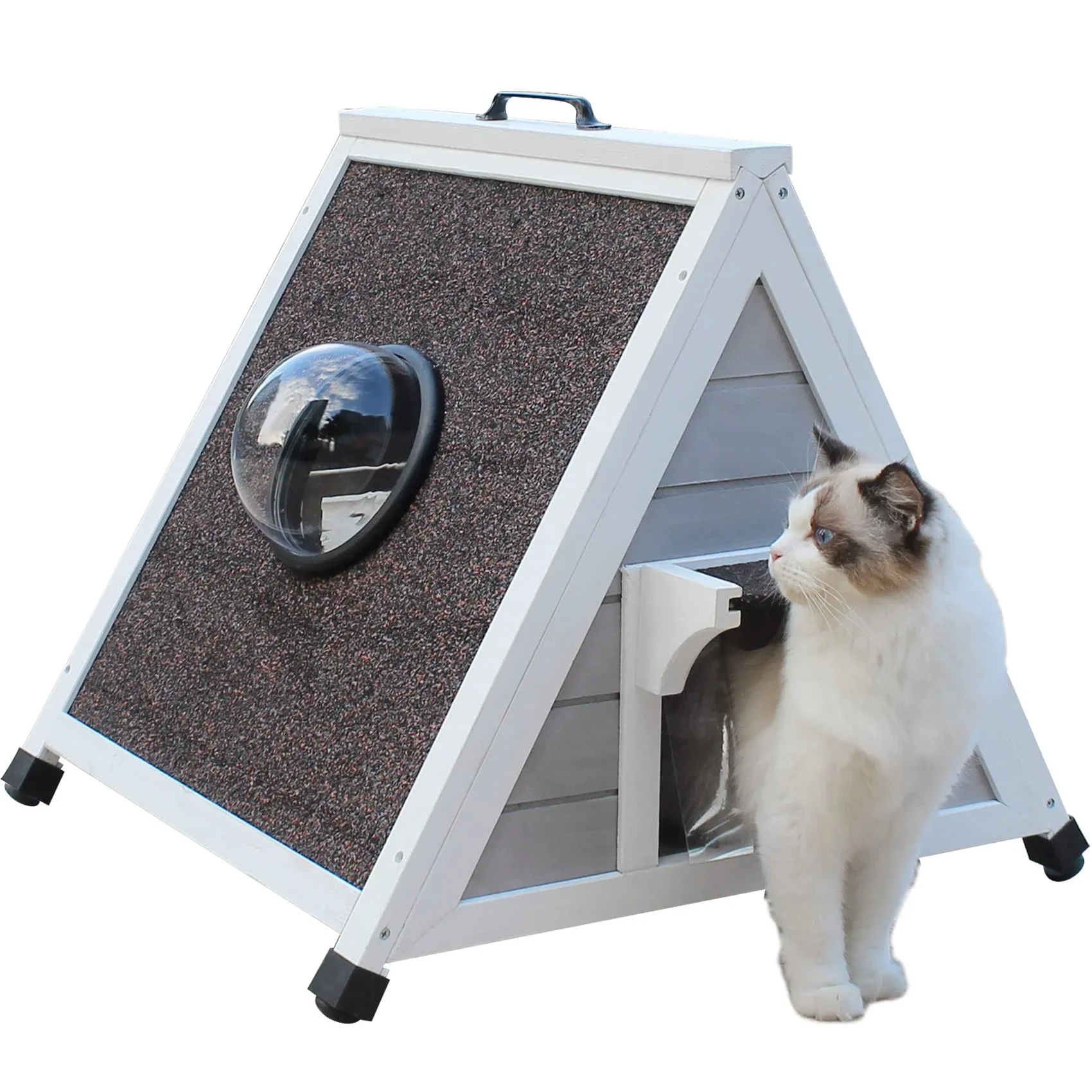 Outdoor Cat House, Weatherproof Shelter  Insulated Cat Cage Stray Cat House