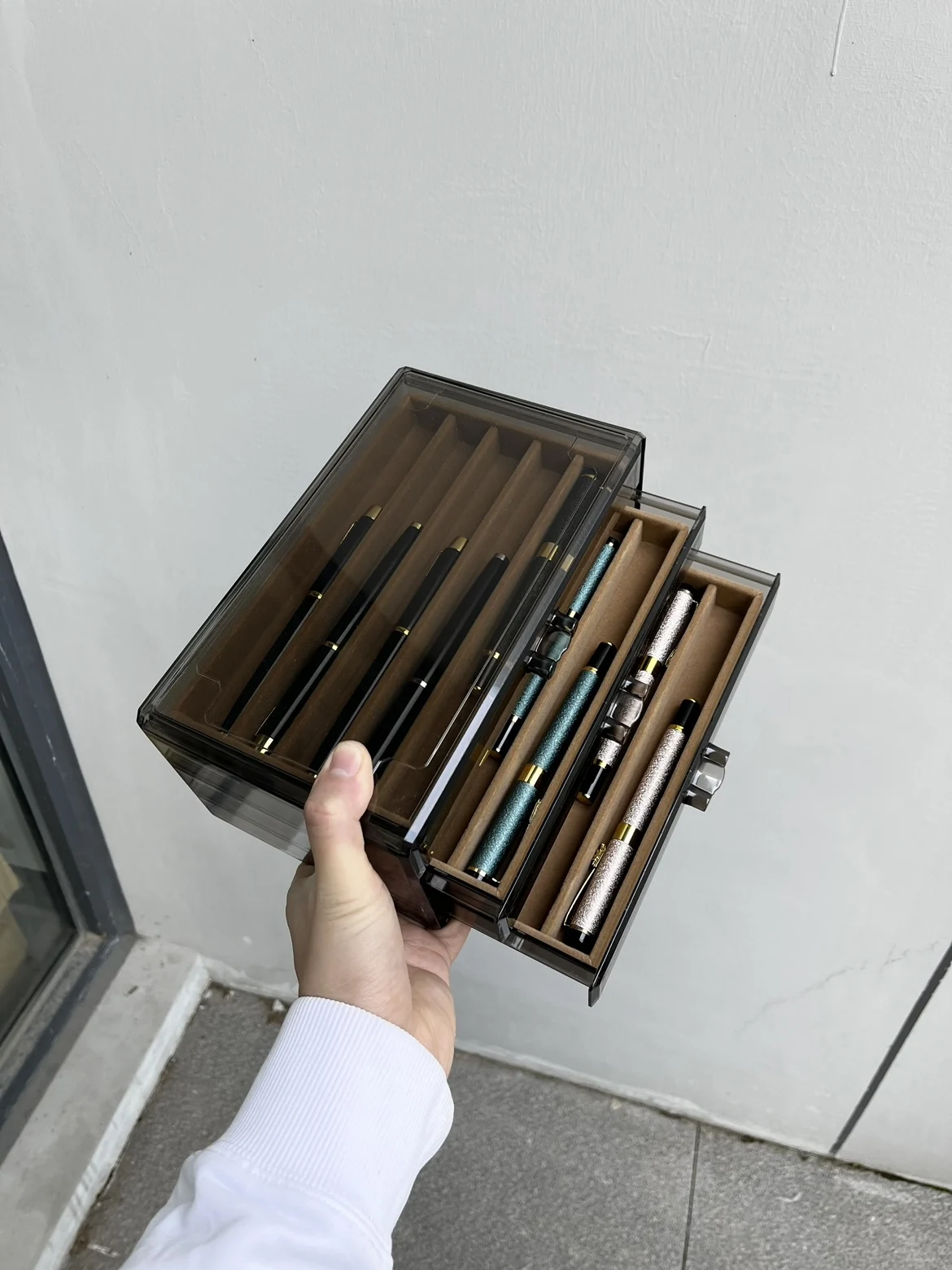multi-layer-drawer-style-pen-storage-box-famous-pen-display-home-use-stationery-organizer-box-desk-top-pen-case-display-box