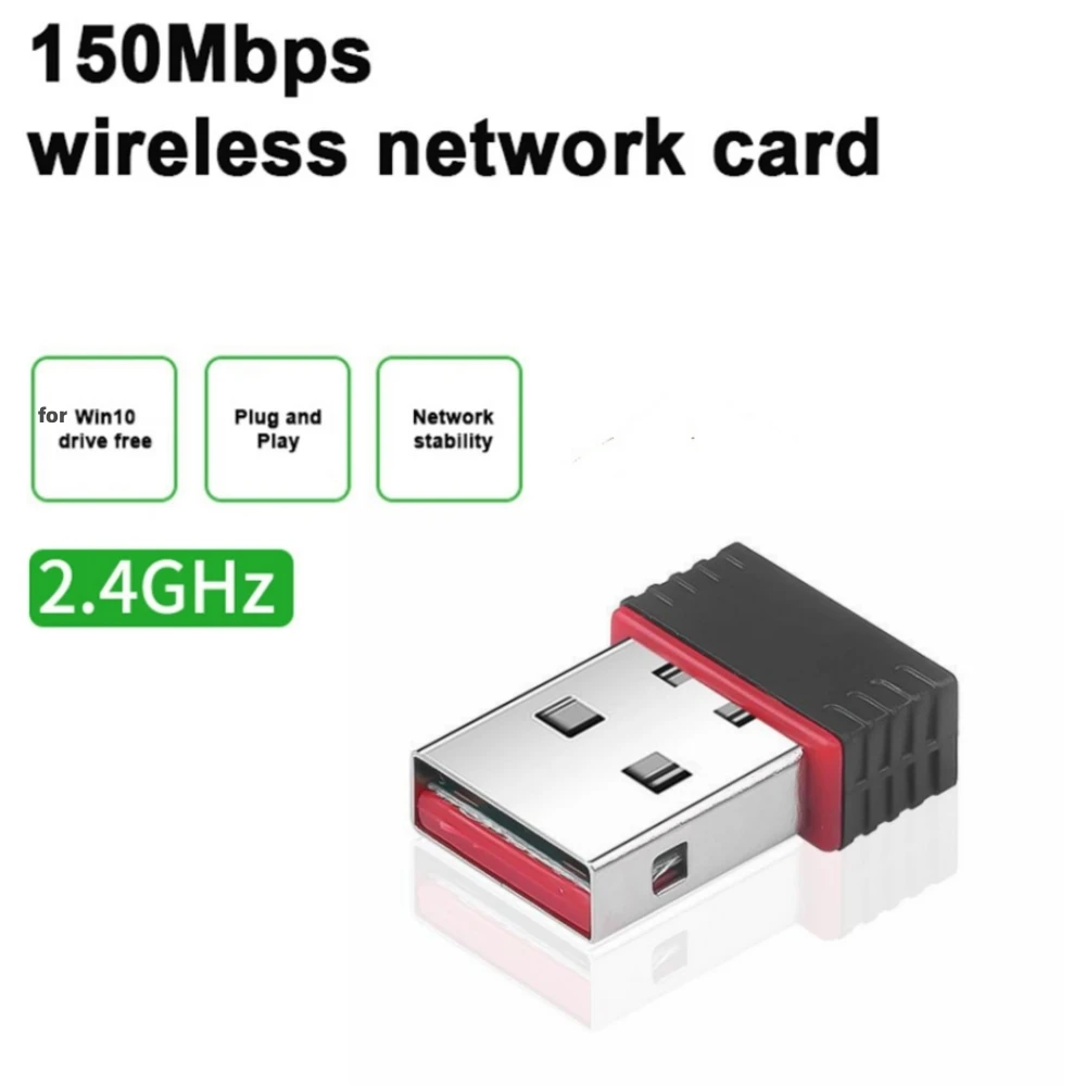 Беспроводной сетевой адаптер Wi-Fi Mini USB 2,4 ГГц 150 м WLAN IEEE802.11n USB2.0 Wifi ресивер для планшетного ПК