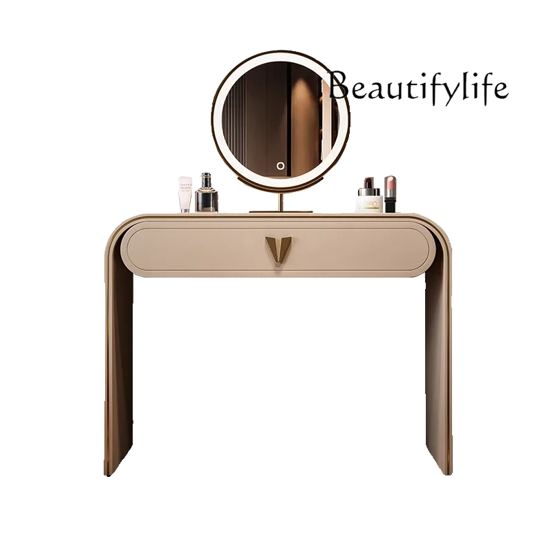 

Italian minimalist dresser modern minimalist cream style apartment high-end feeling all solid wood light luxury makeup table