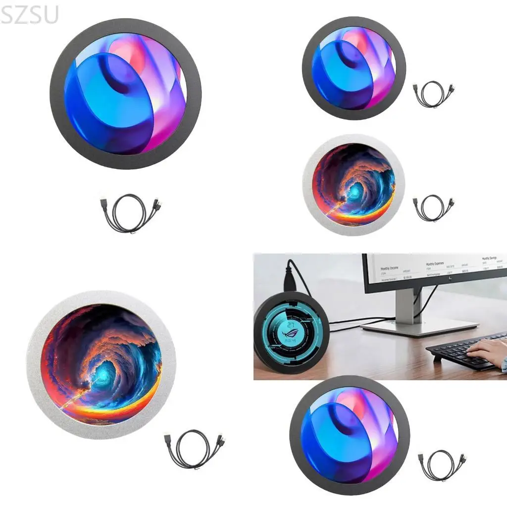 

SZSU Metal Frame Round Secondary Monitor Screen For Desktop PC Monitoring Adjustment