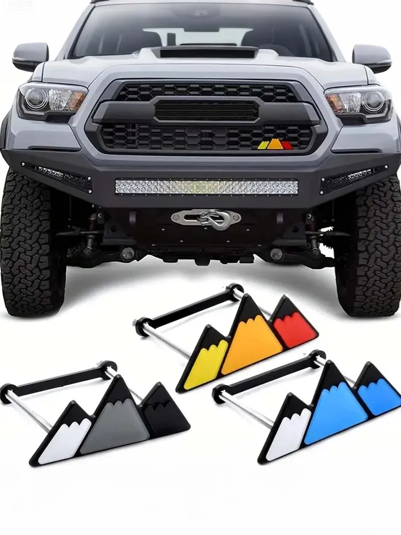 Tri-Color Grille Badge Decoration Accessories, Compatible with Tacoma, 4Runner, Tundra, Sequoia, Rav4, and Highlander Cars
