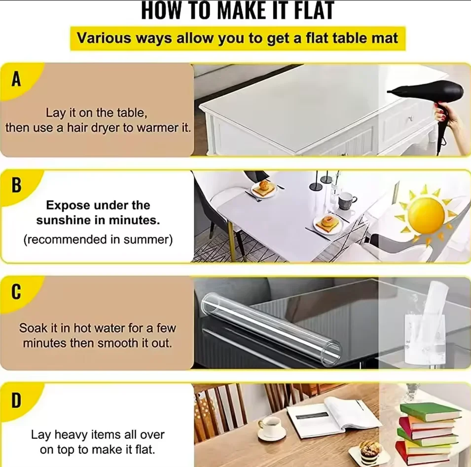 Мягкая стеклянная скатерть, прозрачная скатерть из ПВХ, водонепроницаемая, маслостойкая, кухонная, обеденная, прямоугольная, матовая, прозрачная