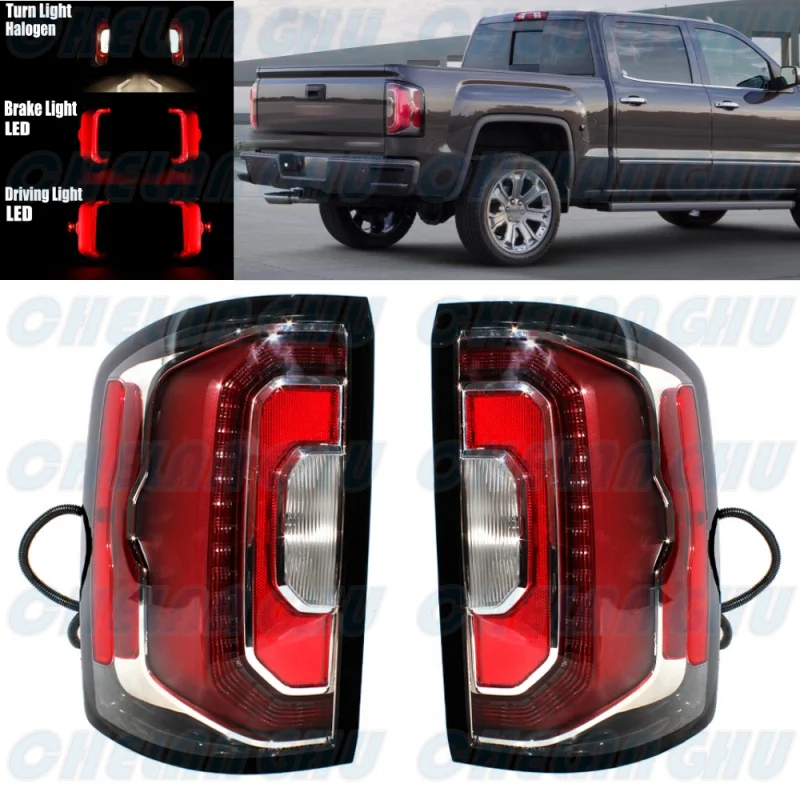 

Pair Rear Tail Lamp Light With Bulbs 84365930 /GM2800295 84365931 /GM2801295 For GMC Sierra 1500 2016 2017 2018 2019