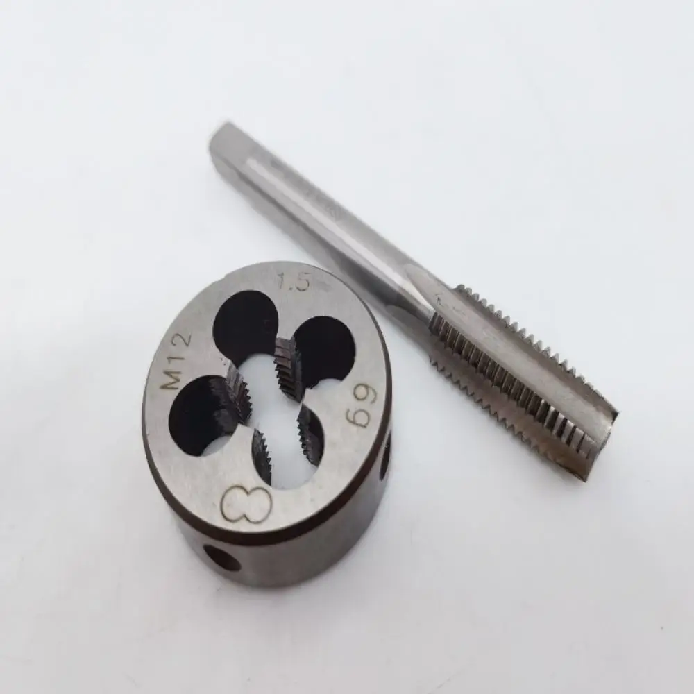 Precision Metric Tap And Die Set High Speed Steel Straight Flute Threading Taps Alloy Round Dies For Metal Processing Job