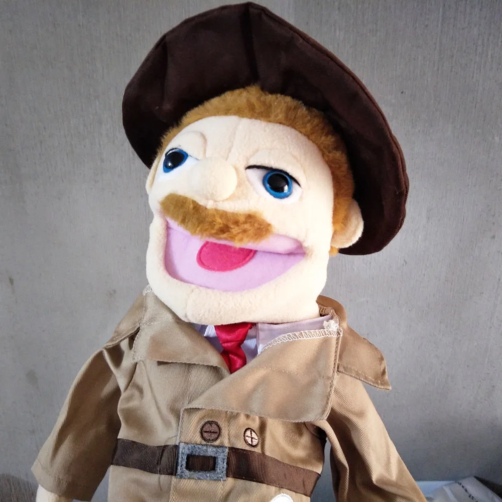 고품질 만화 전문 손인형 봉제 장난감 탐정 입 움직임