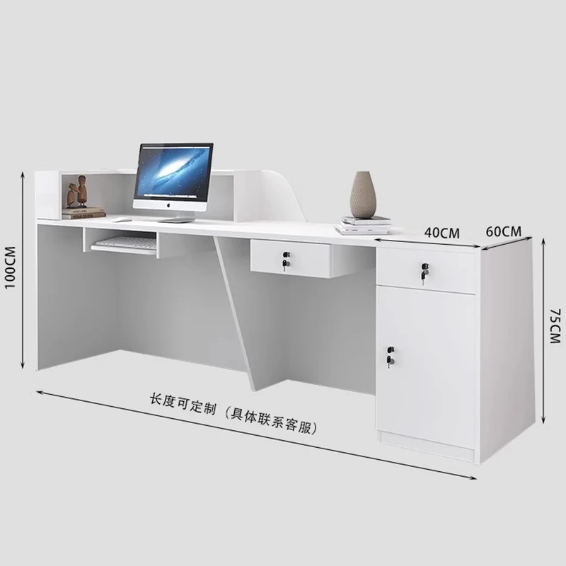 Customized Reception Desk Modern Storage Exquisite Glamour Reception Desks Classic Versatile Theke Empfang Office Furniture