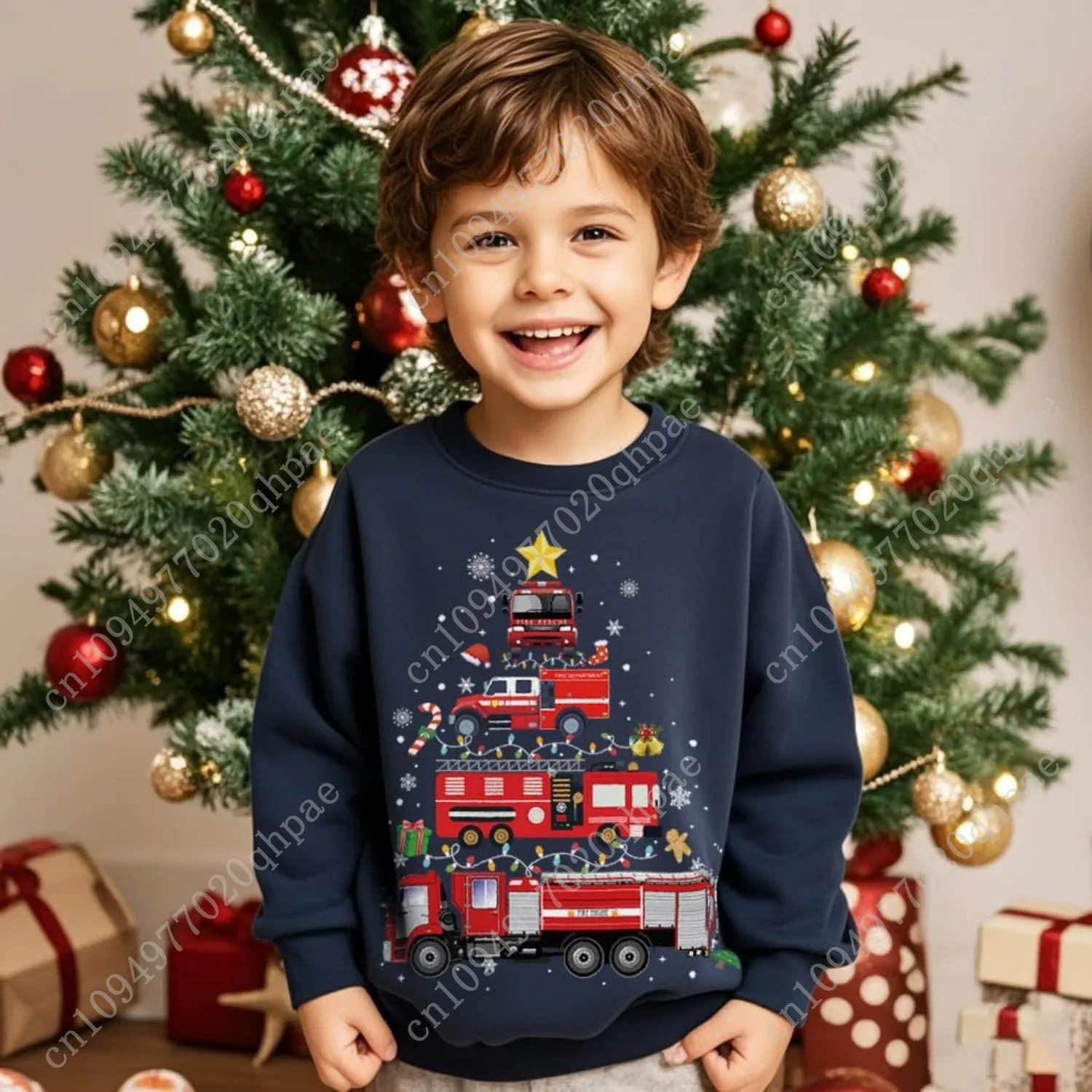 Sudadera navideña para niños y niñas, jersey de Navidad feo, divertidas camisetas de manga raglán para niños de 2 a 7 años