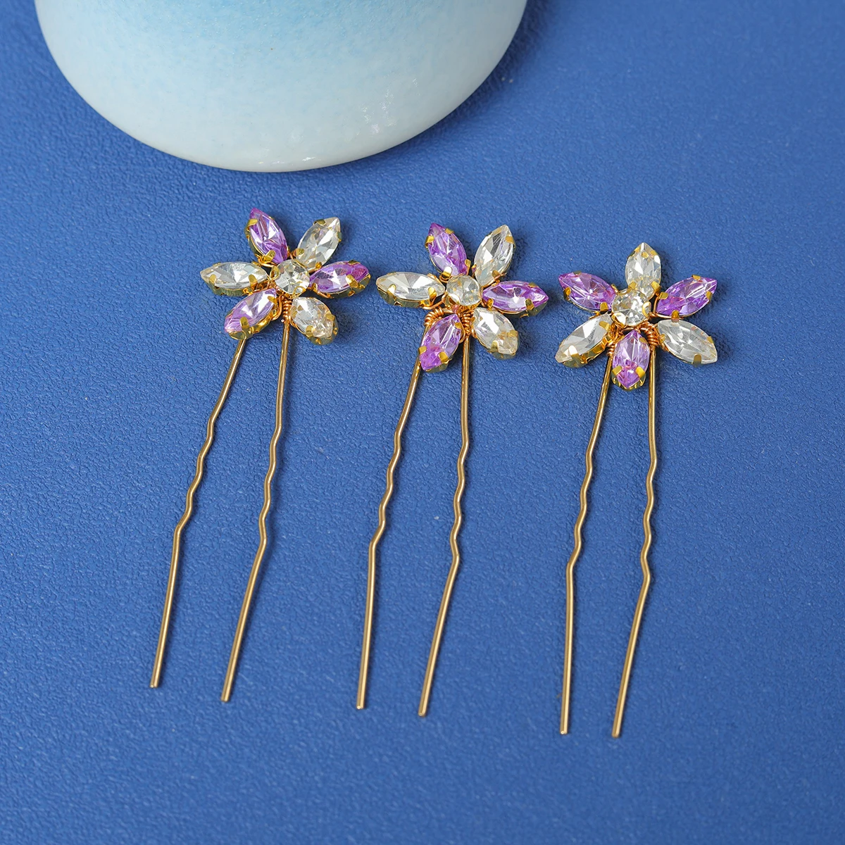 3Pcs Handmade Gold Silver Color Crystal Rhinestone Hairpin Set Barrettes For Bride Women Pearls Flower Wedding Hair Accessories